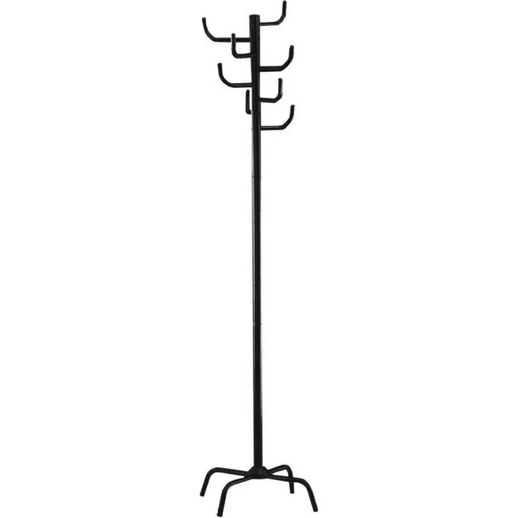HAKU Möbel Kleiderständer schwarz Stahl 37,0 x 180,0 cm 8 Haken