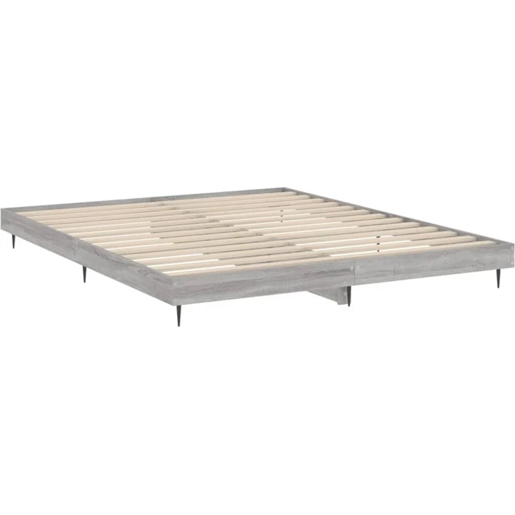 Doppelbett, Bettgestell Modernen ohne Matratze Grau Sonoma 160x200 cm Holzwerkstoff d2433e – Bild 5