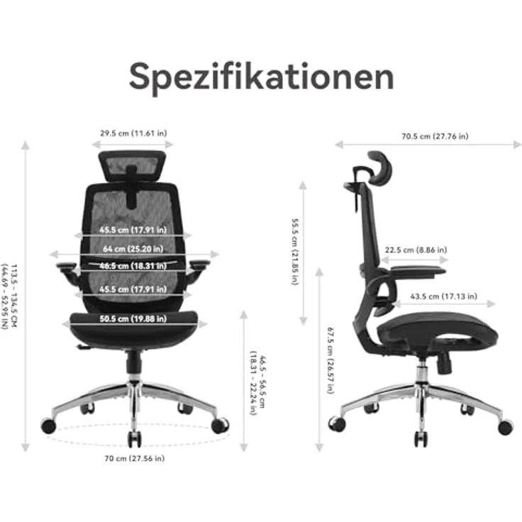 SIHOO M59AS Ergonomischer Bürostuhl mit Doppelsitzlehnen, adaptiver Lendenwirbelstütze und 3D-koordinierbaren, hochklappbaren Armlehnen, Mesh-Schreibtischstuhl für das Homeoffice (Schwarz) – Bild 3