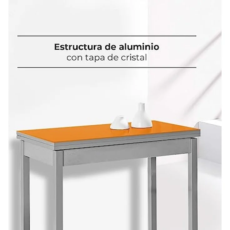 ASTIMESA Buchart: Küchentisch, Metall, Orange, 80 x 40 cm – Bild 4