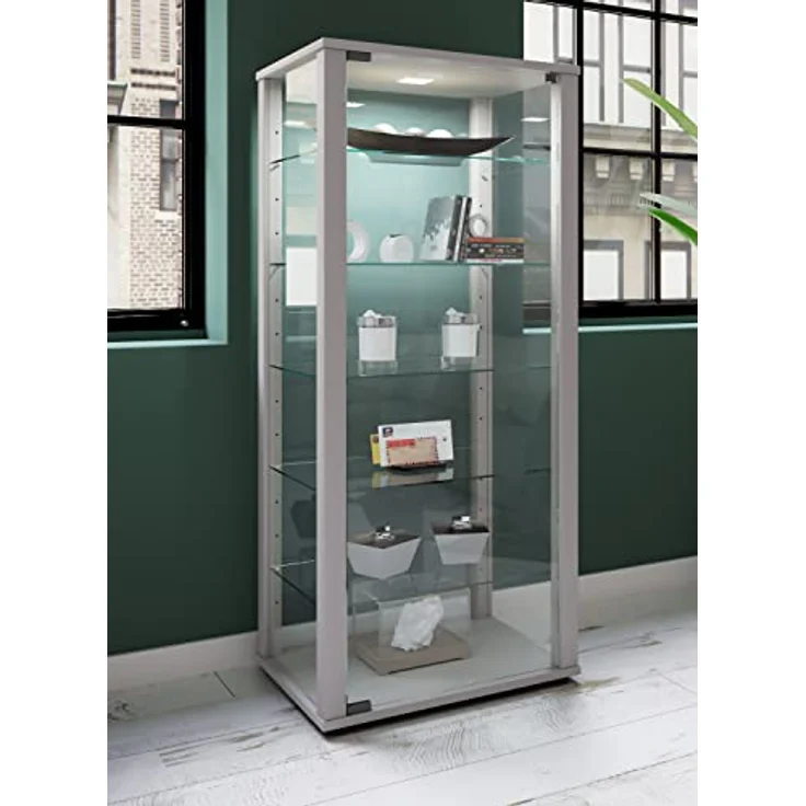 MID.YOU Vitrine, Silber, Kunststoff, stehend, 3 Fächer, 50x114.5x38 cm – Bild 2