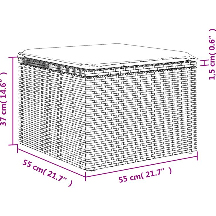 vidaXL 3-tlg. Garten-Sofagarnitur mit Kissen Hellgrau Poly Rattan 3217472 – Bild 11