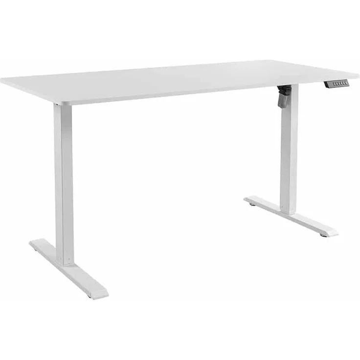 riess-ambiente Schreibtisch WHITE DESK 140cm weiß - stufenlos, höhenverstellbar, modern, workspace (Einzelartikel, 1-St), Anpassbarer Bürotisch - ideal für Arbeitszimmer, Praxis und Homeoffice