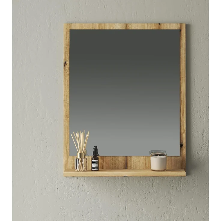 Badezimmer Spiegel Torsby in Eiche mit Ablage 60 x 75 cm – Bild 7