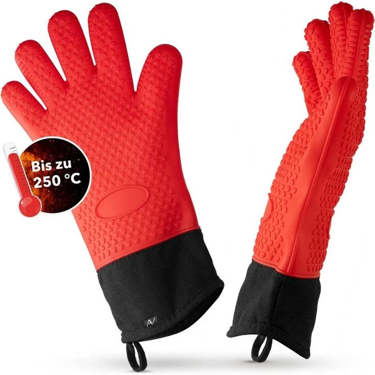 AVANA Topfhandschuhe Silikon Ofenhandschuhe Hitzebeständige Kochhandschuhe Handschuhe, Anti-Rutsch, weiches Baumwoll-Innenfutter, bis 250°C – Bild 1