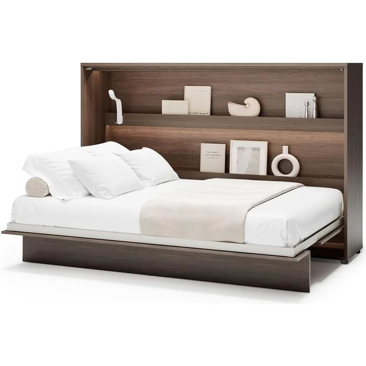 MEBLINI Schrankbett BC-05 - 120x200cm Horizontal - Dunin Eiche - Wandbett mit Lattenrost - Klappbett mit Schrank - Wandklappbett - Murphy Bed - Bettschrank – Bild 1