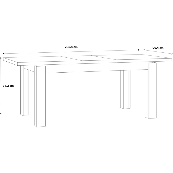 FORTE Kaszimiro Esstisch ausziehbar, Holzwerkstoff, Braun/Schwarz, 160,4 x 78,2 x 90,4 cm – Bild 7