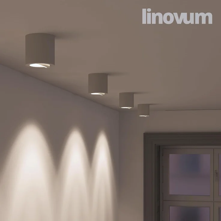 linovum LED Aufbaustrahler CORI Aufbau Deckenstrahler dimmbar weiss schwenkbar LED GU10 6,5W, Neutralweiß – Bild 4