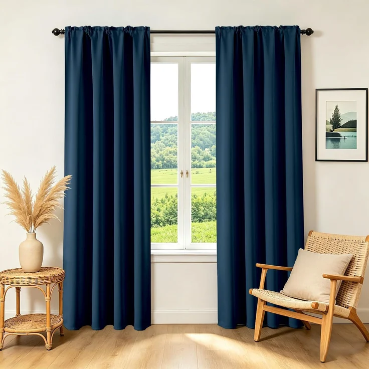 CUCRAF Verdunkelungsvorhänge, 160 cm Länge, 2 Paneele, Stangentasche, Raumverdunkelungsvorhänge für Schlafzimmer, Wohnzimmer, isoliert, Thermisch, lichtblockierend, 132 x 160 cm (B x L)