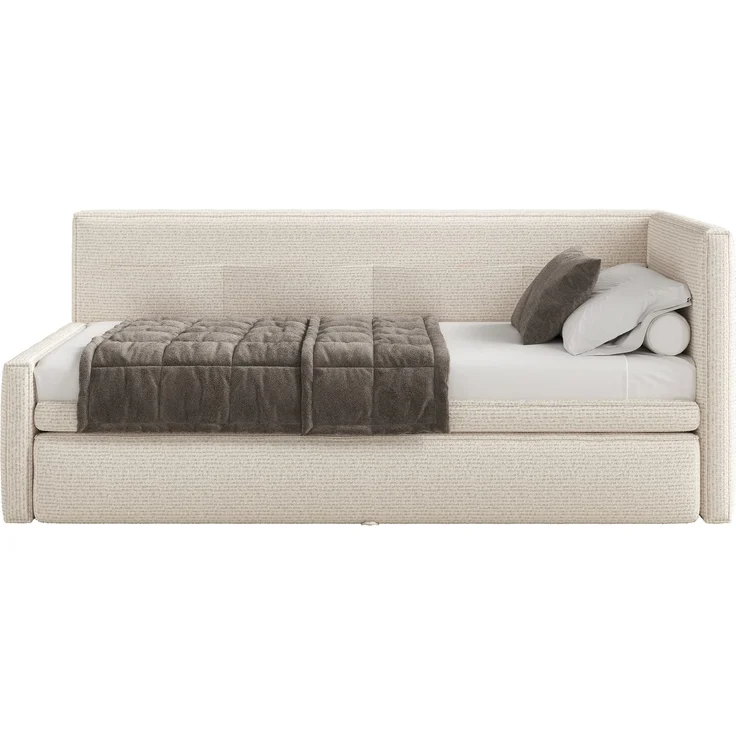 Selsey 'Nesmi' Polsterbett mit Bettkasten, Webstoff Hellbeige, 90x200 cm – Bild 6