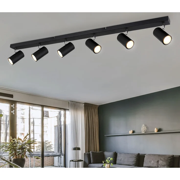 Deckenstrahler Deckenlampe, Metall schwarz, bewegliche Spots – Bild 3