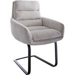 Freischwinger Abelia-Flex mit Armlehnen Cord Silbergrau Freischwinger flach Schwarz