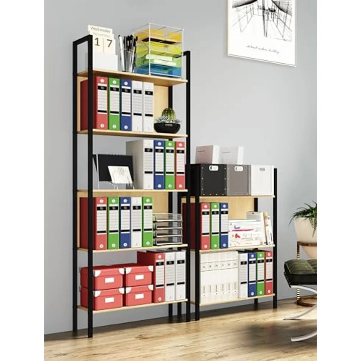 XXXL Xxxl Regal, Eiche Honig, stehend, 8 Fächer, 56x100x24 cm, Metall, Holzwerkstoff – Bild 2