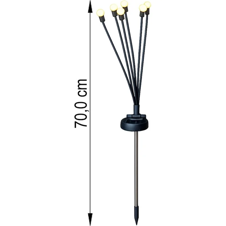 3x LED Solarleuchte, Metall schwarz, H 70 cm – Bild 5