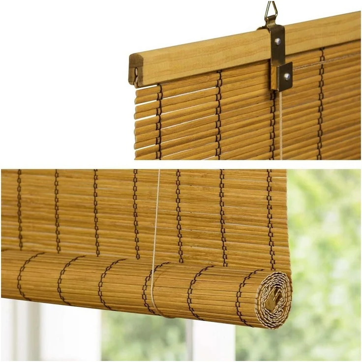 Rollo Bambusrollo, 40 x 130 cm, braun, Victoria M, verdunkelnd, ohne Bohren, freihängend, verschraubt, ohne Bohren, zum Schrauben – Bild 2