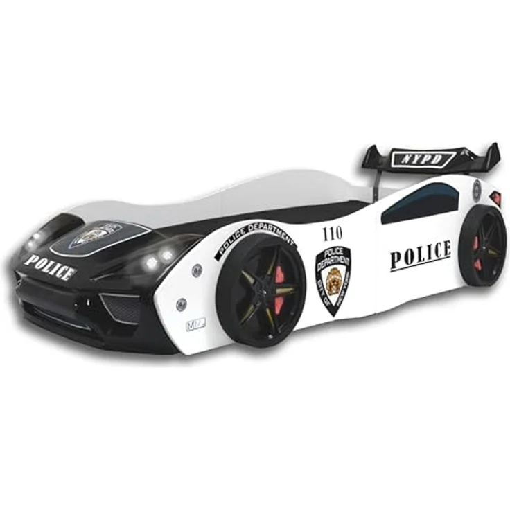Autobett Kinderbett "Police" 90x200 inkl. Lattenrost – Bild 6