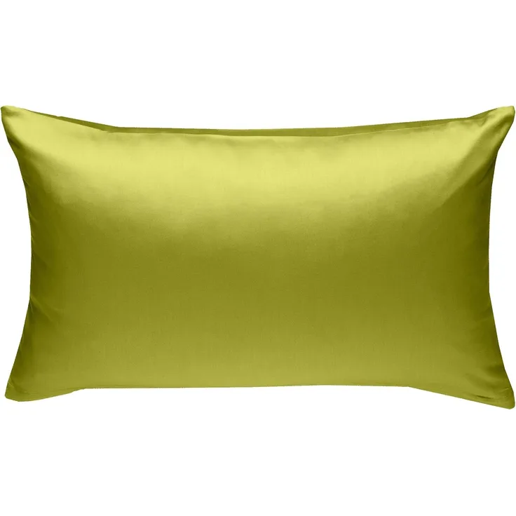 Bettwaesche-mit-Stil Mako-Satin / Baumwollsatin Bettwäsche uni / einfarbig grün Kissenbezug 60x80 cm