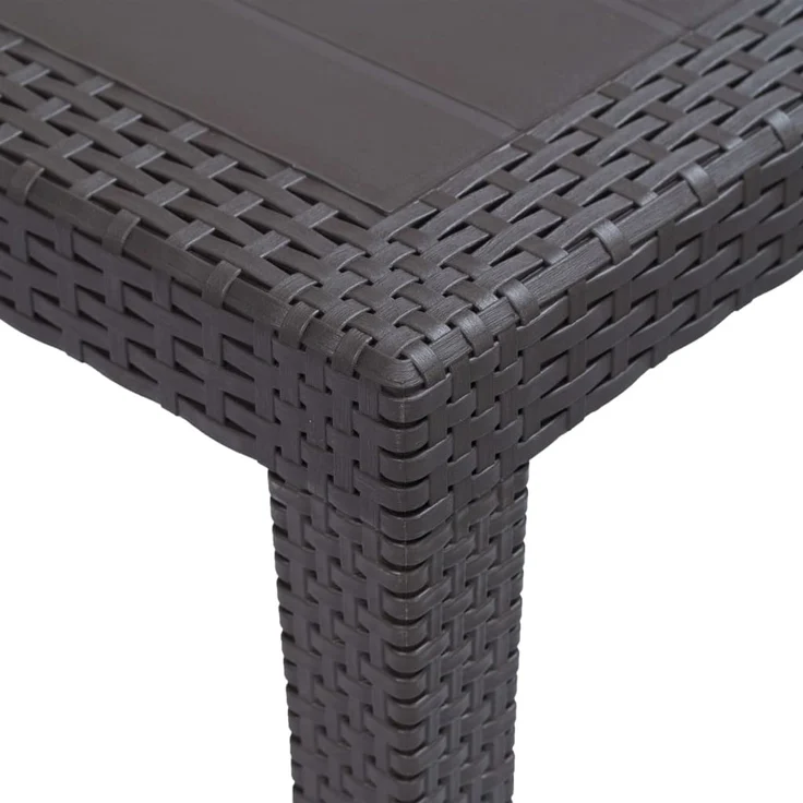 Gartentisch, Balkontisch, Küchentisch Braun 79 x 79 x 72 cm Kunststoff Rattan-Optik – Bild 3