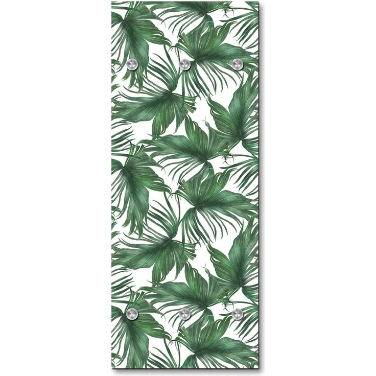 Queence Garderobe - "Lennet" Druck auf hochwertigem Arcylglas inkl. Edelstahlhaken und Aufhängung, Format: 50x120cm