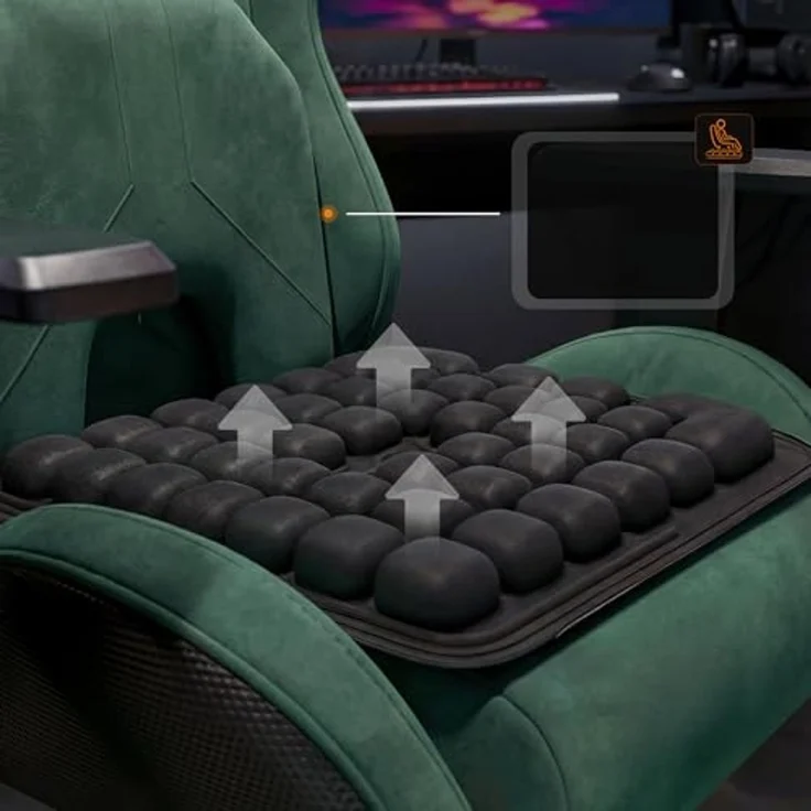 Diablo Chairs Massageauflage für Bürostuhl Rückenmassage elektrisch Massagekissen Lendenmassage Sitzauflage Gaming Stuhl Auto ergonomische Massage Matte mit Luftdrucksystem – Bild 2