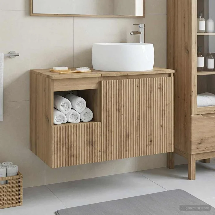 vidaXL Badezimmerschrank-Set 2 stk. Artisan-Eiche 79,5 x 44,5 x 80 cm 3404103 – Bild 1
