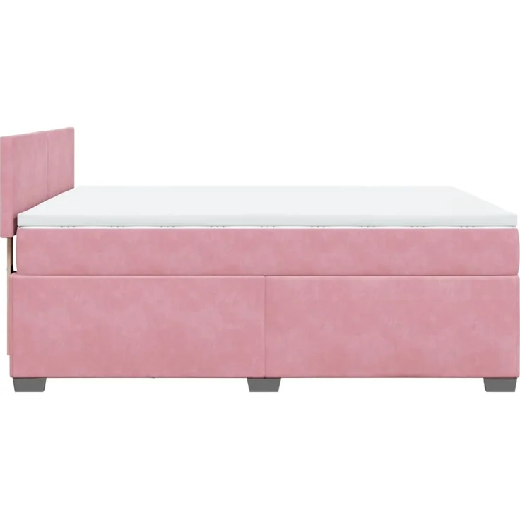 vidaXL Boxspringbett mit Matratze Rosa 140x200 cm Samt 3288629 – Bild 7