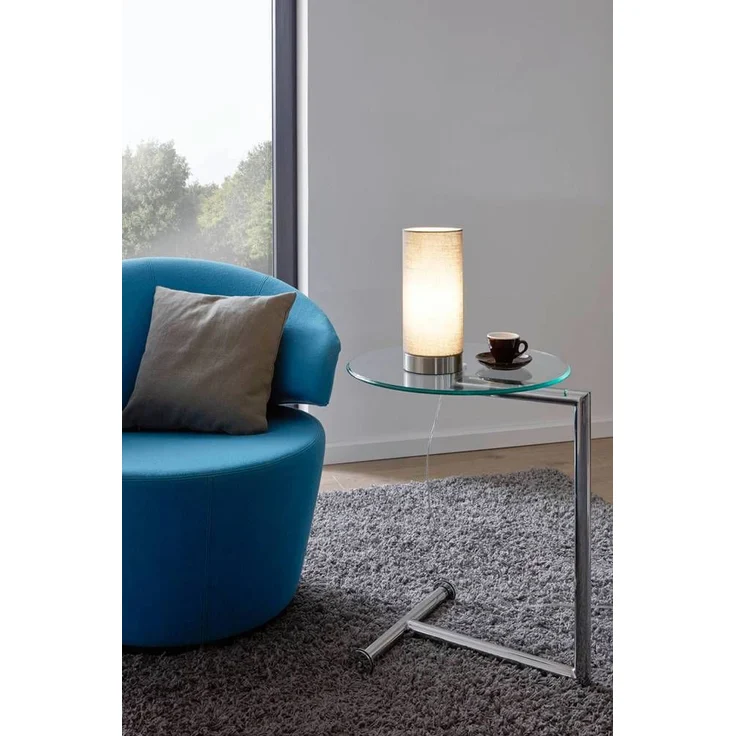 Eglo 95119 Tischleuchte Pasteri Textil grau E27 1X40W H:25,5cm Ø12cm mit Touchdimmer – Bild 2