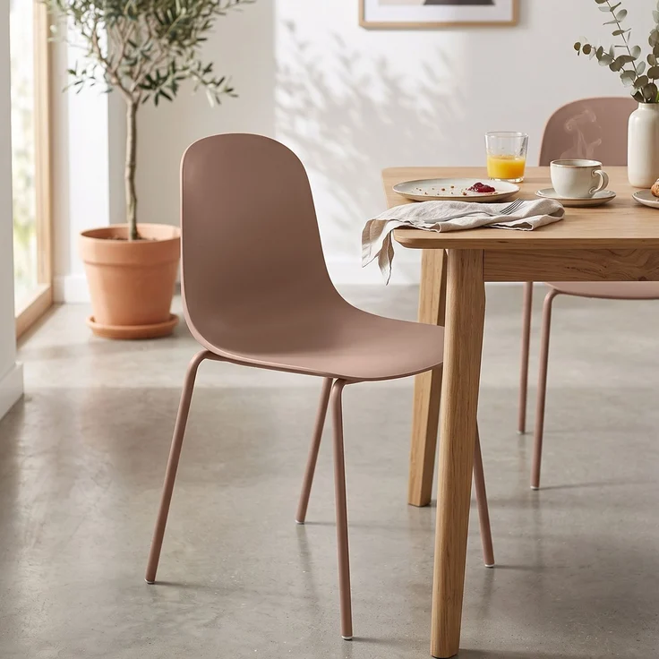 CLP Stapelstuhl Hardin mit ergonomischer Kunststoffschale und stabilem Metallgestell - Farbe:terracotta – Bild 3