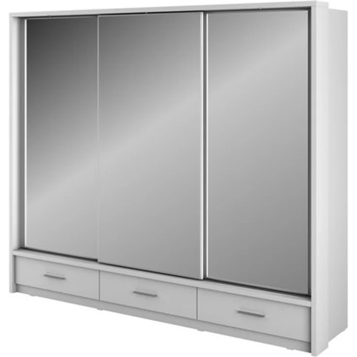 Compleo Kleiderschrank ARTI 01 mit 3 Schubladen, mit Spiegel, 3-türig Schwebetürenschrank – Bild 4