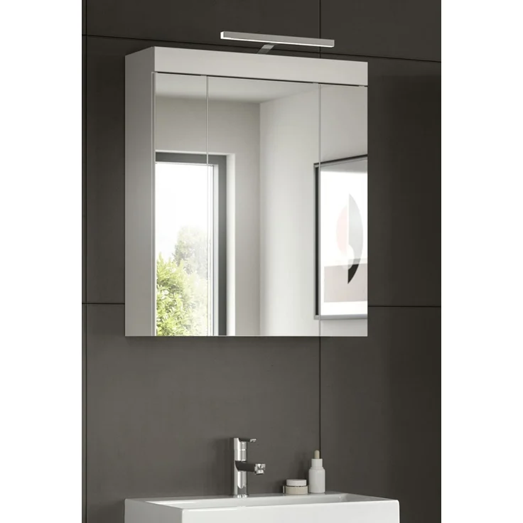 Badezimmer Spiegelschrank Gusto in weiß matt inkl. LED 60 cm – Bild 3