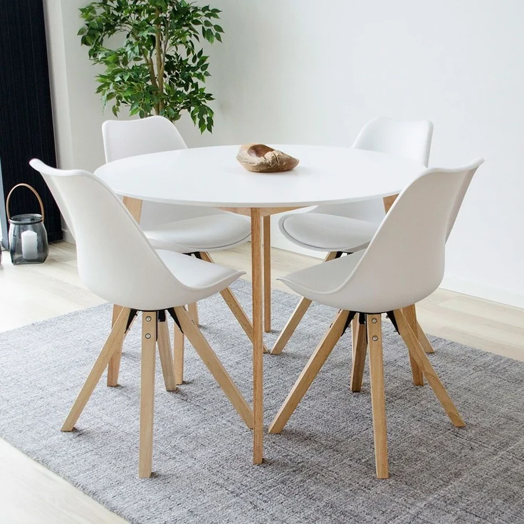 House Nordic Esszimmerstuhl, weiß mit natürlichen Beinen - 2er set – Bild 7