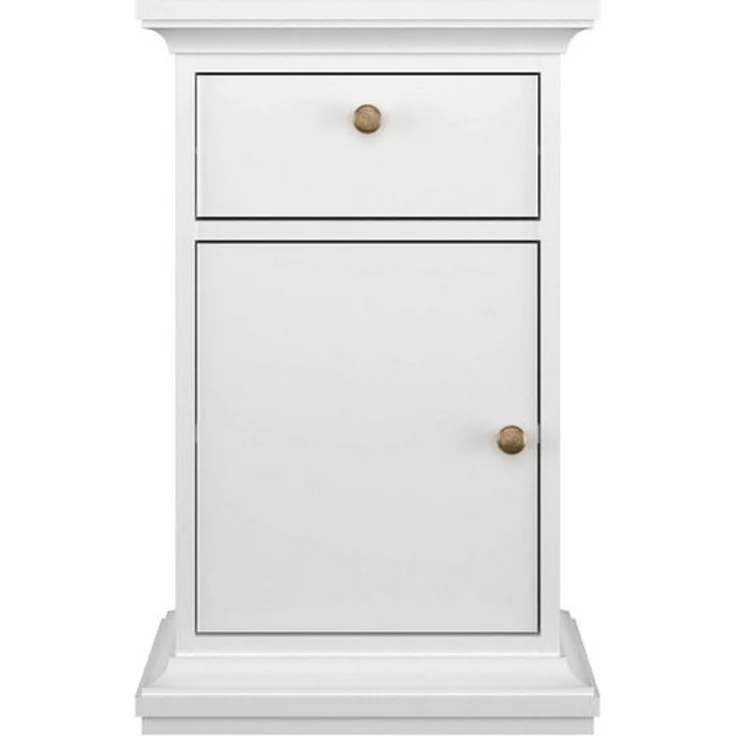 Home affaire Nachtkommode Paris Nachttisch, Nachtschrank, Beistelltisch, mit 1 Tür und 1 Schublade, Stauraum, Kranzprofil, Breite 43,6 cm – Bild 5