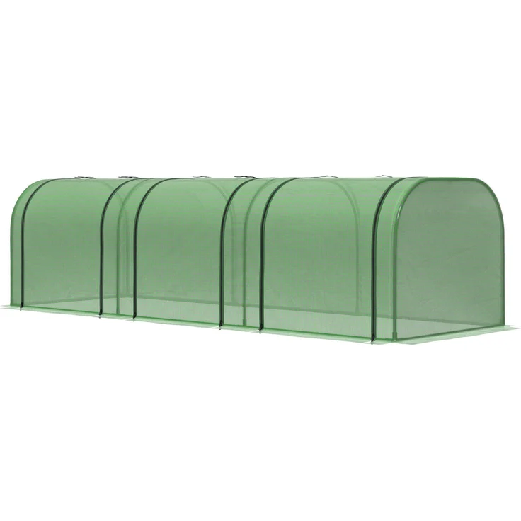 MELAYR, Mini-Gewächshaus, Tomatengewächshaus, 3 m (L) x 1 m (B) x 0,8 m (H), Stahl, hochdichtes PE (140 g/m²), Grün – Bild 2
