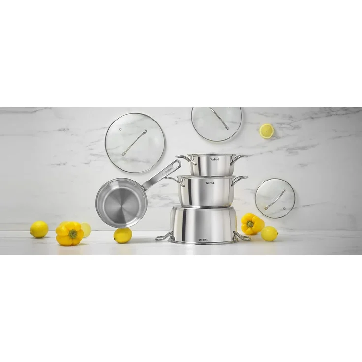 Tefal Intuition 7-teiliges Topfset Edelstahl B864S7 Kochset Edelstahl Edelstahl Edelstahl Edelstahl Glas – Bild 7