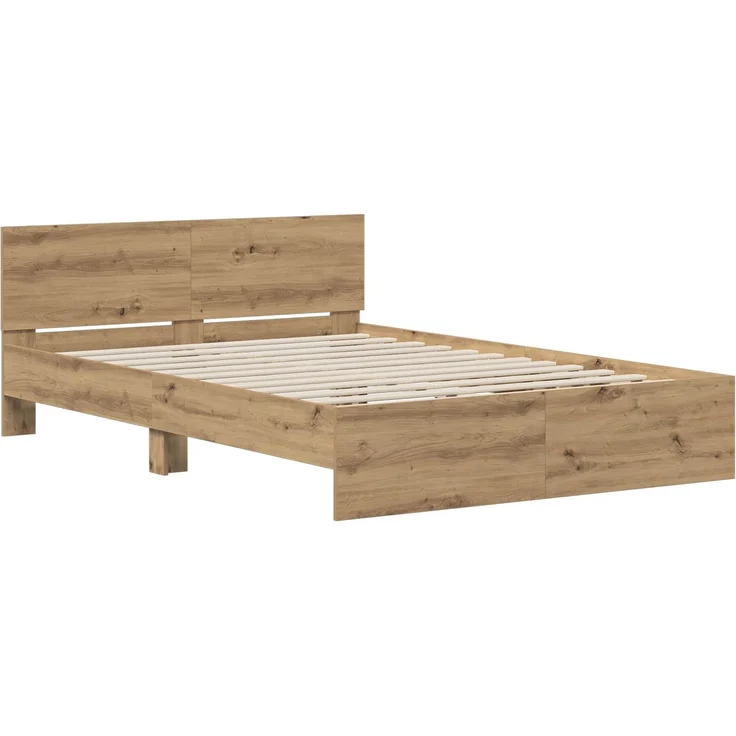 vidaXL Bettgestell mit Kopfteil Artisan-Eiche 140 x 190 cm 3445781 – Bild 3