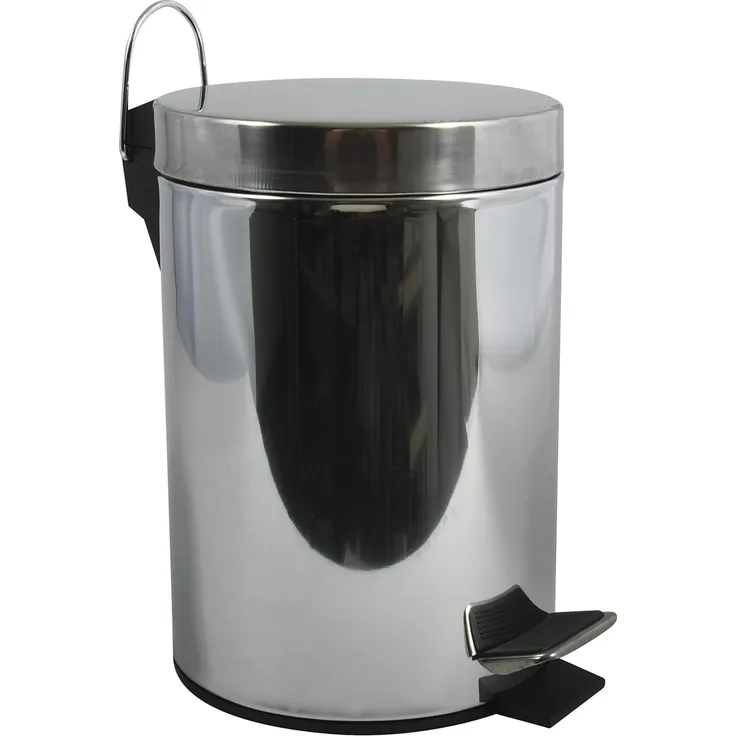 MSV 12 L Treteimer aus glänzendem Edelstahl 12l, Silber, 33 cm
