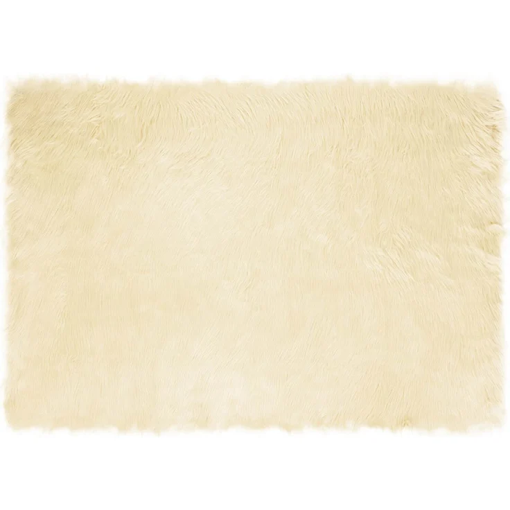vidaXL Teppich aus Kunstschaffell TAFALLA Creme 120 x 170 cm Polyester 42021504 – Bild 2