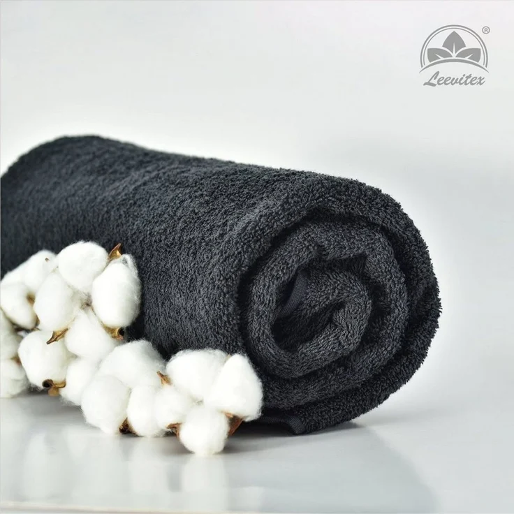 leevitex® Saunatuch Frottee XXL, (2-St), 80 x 200 cm, extra groß & saugfähig, Schwarz – Bild 3