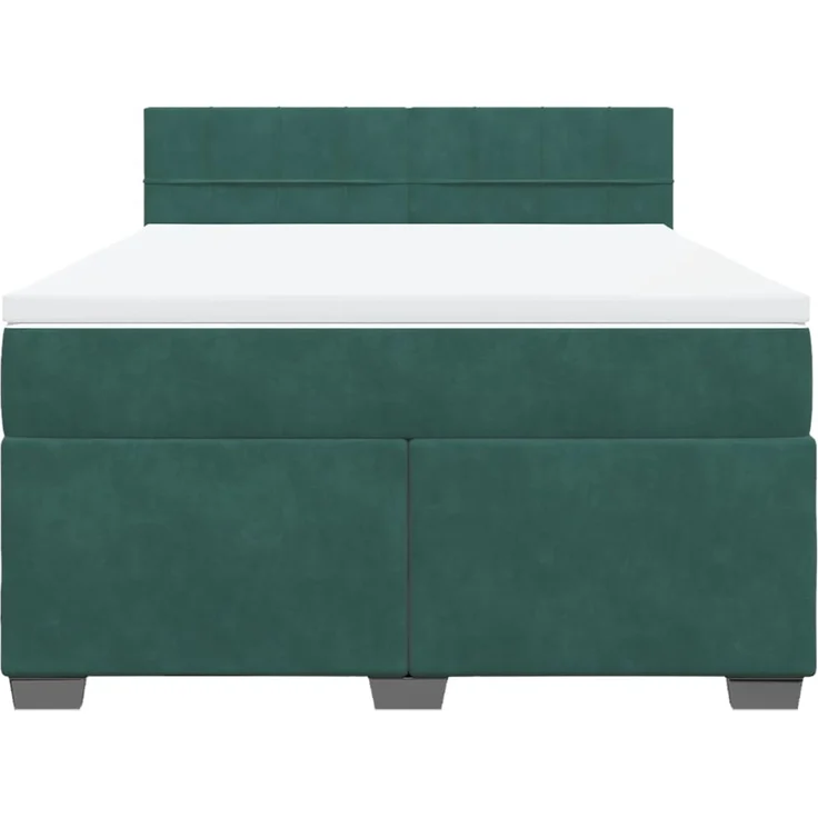 vidaXL Boxspringbett mit Matratze Dunkelgrün 160x200 cm Samt 3286357 – Bild 4