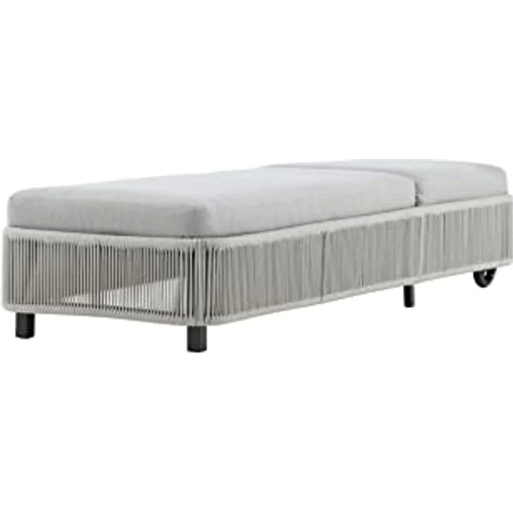 Gardenson Sonnenliege, Grau-Schwarz, Metall mit Schaumstofffüllung, 75x32x205 cm, Gartenmöbel – Bild 3