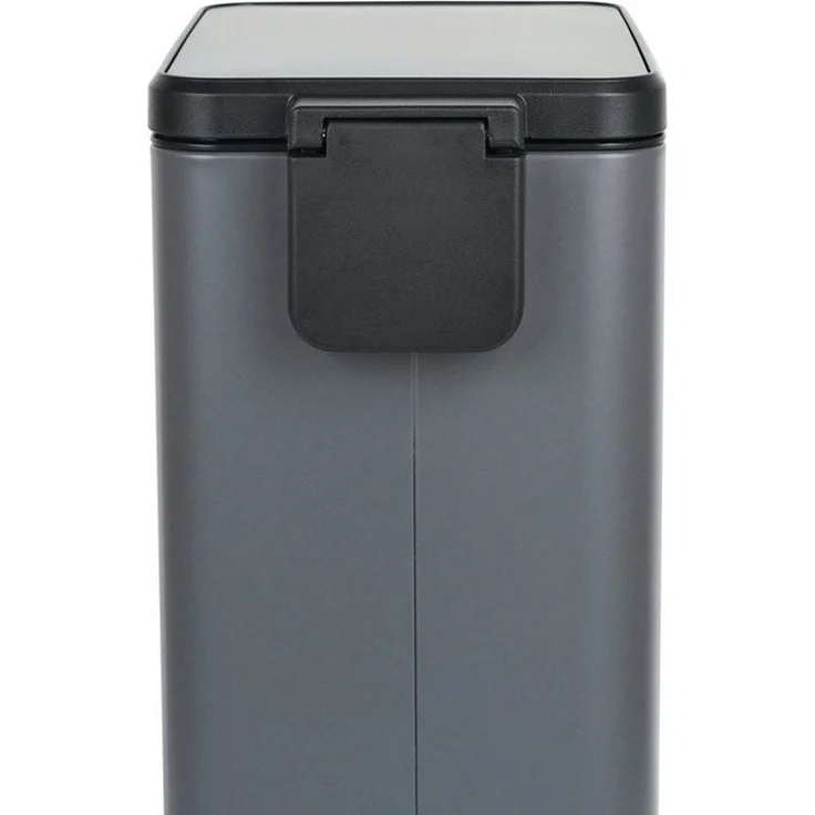 SVITA Mülleimer STM15, Treteimer, Kosmetikeimer, 15L, Stahl pulverbeschichtet, Grau – Bild 2