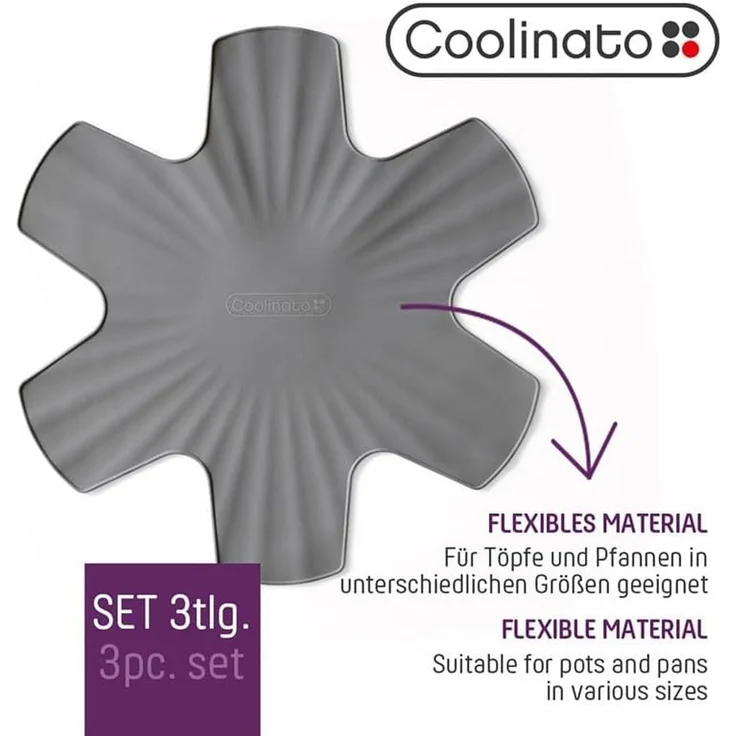 Coolinato Pfannenschoner Pfannenschutz aus Silikon, 6er-Set, 6-tlg, hitzebeständiger Küchenhelfer, Ø 35cm – Bild 4
