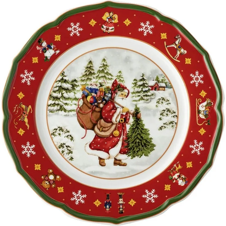 Hutschenreuther Teller Flach 22 cm Happy Wintertime Red