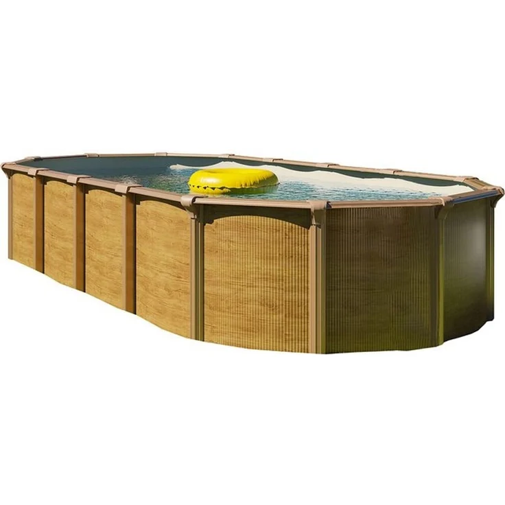 KWAD Ovalpool Wood Design, inkl. Sicherheitsleiter & Zubehör, sandfarbene Innenfolie (Set, 10-tlg), Höhe: 132 cm, inkl. Wasserpflege-Set – Bild 4