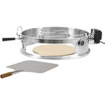BBQ-Toro Grillerweiterung Edelstahl Pizzaring Set mit Grillspieß für Ø 57 cm Kugelgrill