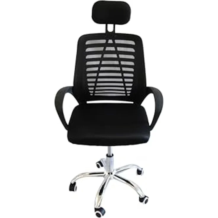 Kynast Bürostuhl mit Kopfstütze und Armlehnen, Textilgewebe Schwarz, 110 x 61 x 59 cm – Bild 3