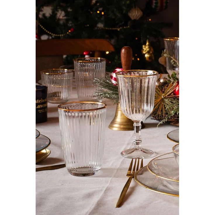Hermia Concept 'Splendid 240 - Gold, Transparent' Weingläser-Set (4-teilig), Gold / Transparent, 8,2 x 8,2 x 15,9 cm, 240 ml – Bild 3