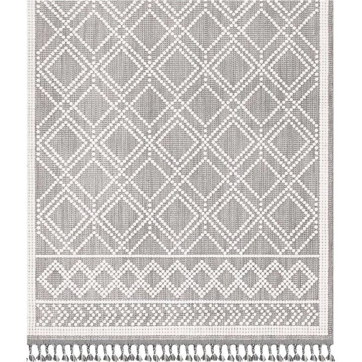 Zenith Blauer Teppich 78 x 150 cm Polyester Grau 88779577 [en. casa] – Bild 3