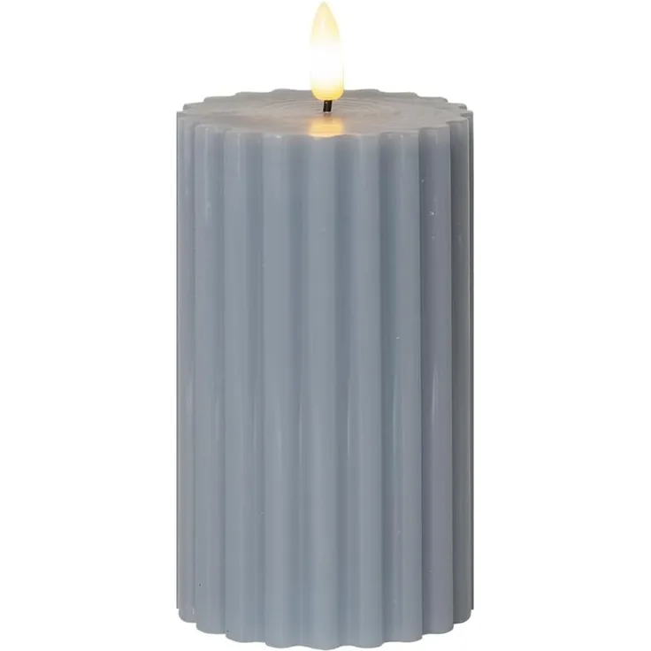Star LED-Stumpenkerze (1 Stück) – LED-Kerze aus Wachs mit flackernder Flamme, 15 cm x 7,5 cm, Timer-Funktion, batteriebetrieben (Batterien nicht enthalten) – für den Innenbereich