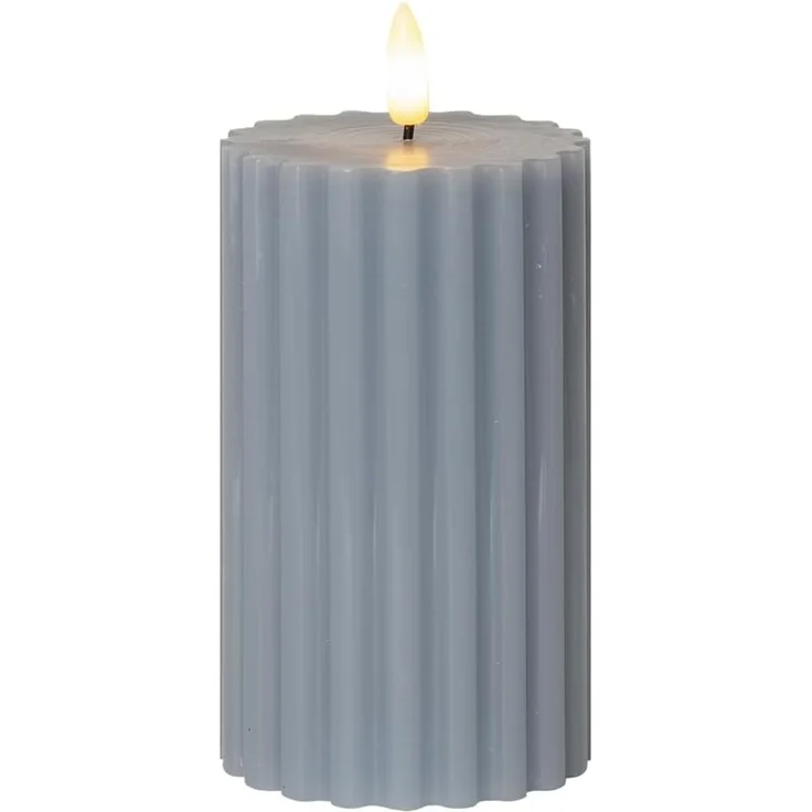 Star LED-Stumpenkerze (1 Stück) – LED-Kerze aus Wachs mit flackernder Flamme, 15 cm x 7,5 cm, Timer-Funktion, batteriebetrieben (Batterien nicht enthalten) – für den Innenbereich